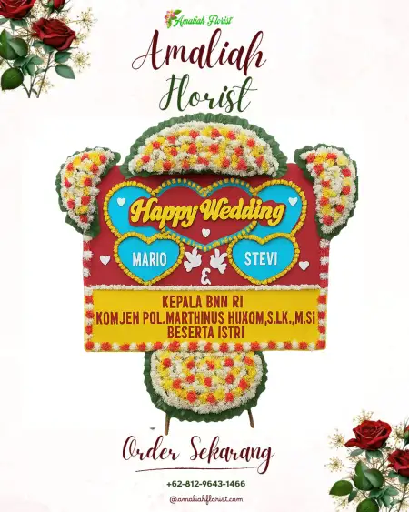 Papan Bunga Pernikahan Banmati